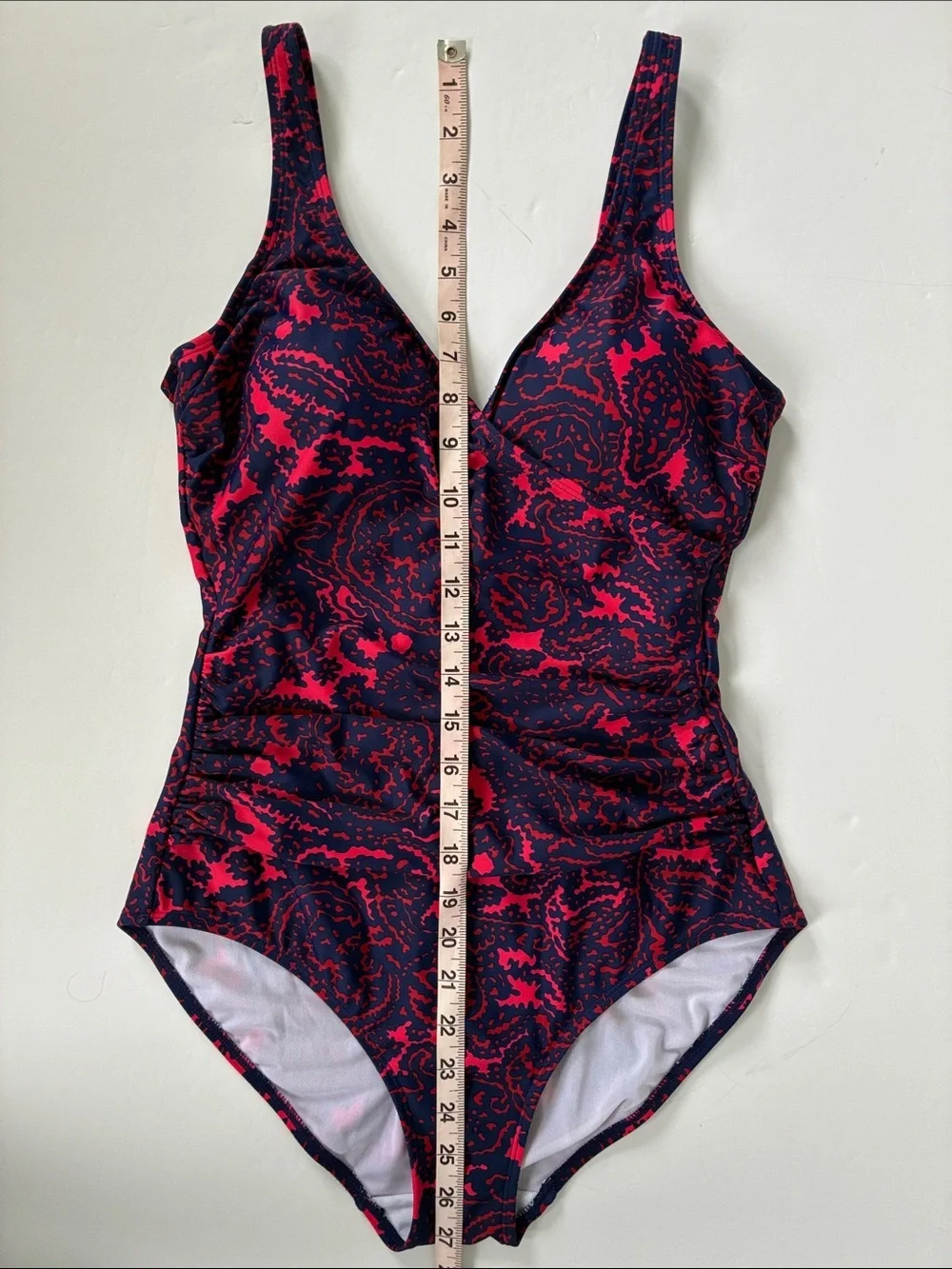 Boden Paisley One-Piece Swimsuit with V-Neck 8R